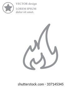 Fire flame sign icon. Fire symbol. Stop fire. Escape from fire. Vector