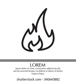 Fire flame sign icon. Fire symbol. Stop fire. Escape from fire. Vector