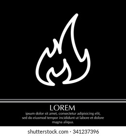 Fire flame sign icon. Fire symbol. Stop fire. Escape from fire. Vector