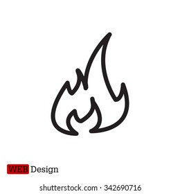 Fire flame sign icon. Fire symbol. Stop fire. Escape from fire. Vector