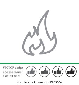 Fire flame sign icon. Fire symbol. Stop fire. Escape from fire. Vector
