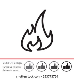Fire flame sign icon. Fire symbol. Stop fire. Escape from fire. Vector