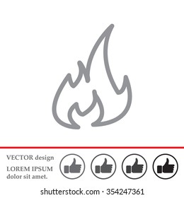 Fire flame sign icon. Fire symbol. Stop fire. Escape from fire. Vector