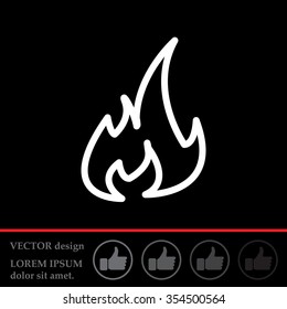 Fire flame sign icon. Fire symbol. Stop fire. Escape from fire. Vector