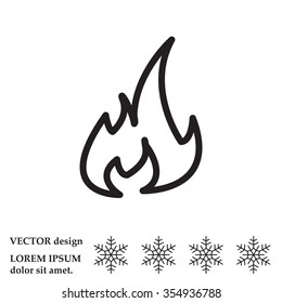 Fire flame sign icon. Fire symbol. Stop fire. Escape from fire. Vector