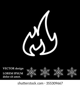 Fire flame sign icon. Fire symbol. Stop fire. Escape from fire. Vector
