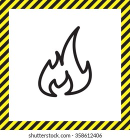 Fire flame sign icon. Fire symbol. Stop fire. Escape from fire. Vector