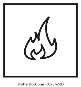 Fire flame sign icon. Fire symbol. Stop fire. Escape from fire. Vector