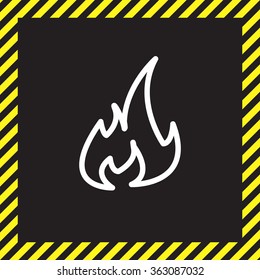 Fire flame sign icon. Fire symbol. Stop fire. Escape from fire. Vector