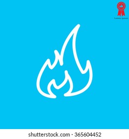 Fire flame sign icon. Fire symbol. Stop fire. Escape from fire. Vector