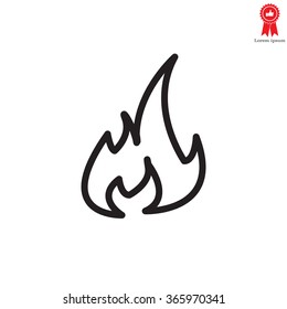 Fire flame sign icon. Fire symbol. Stop fire. Escape from fire. Vector