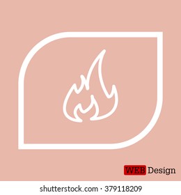 Fire flame sign icon. Fire symbol. Stop fire. Escape from fire. Vector