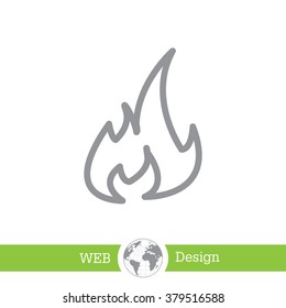 Fire flame sign icon. Fire symbol. Stop fire. Escape from fire. Vector