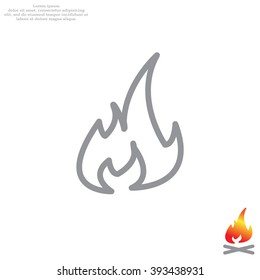 Fire flame sign icon. Fire symbol. Stop fire. Escape from fire. Vector