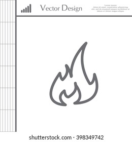 Fire flame sign icon. Fire symbol. Stop fire. Escape from fire. Vector