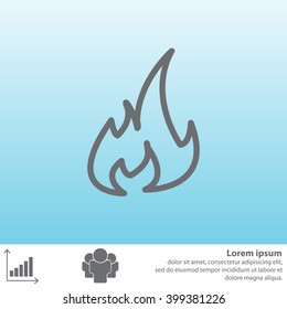 Fire flame sign icon. Fire symbol. Stop fire. Escape from fire. Vector