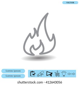 Fire flame sign icon. Fire symbol. Stop fire. Escape from fire. Vector