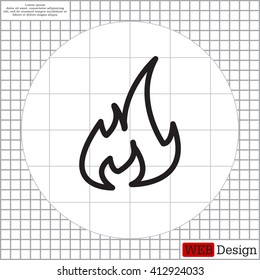 Fire flame sign icon. Fire symbol. Stop fire. Escape from fire. Vector