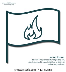 Fire flame sign icon. Fire symbol. Stop fire. Escape from fire. Vector