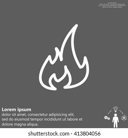 Fire flame sign icon. Fire symbol. Stop fire. Escape from fire. Vector