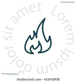 Fire flame sign icon. Fire symbol. Stop fire. Escape from fire. Vector