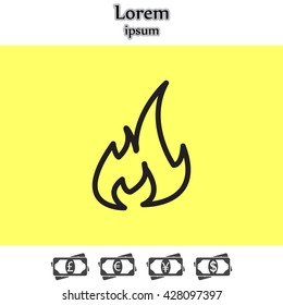 Fire flame sign icon. Fire symbol. 