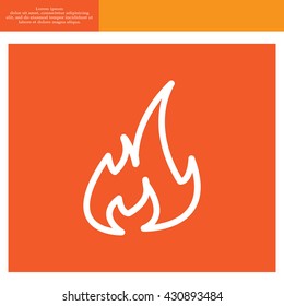 Fire flame sign icon. Fire symbol. Stop fire. Escape from fire. Vector