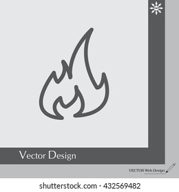 Fire flame sign icon. Fire symbol. Stop fire. Escape from fire. Vector