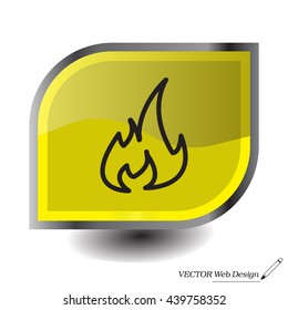 Fire flame sign icon. Fire symbol. Stop fire. Escape from fire. Vector