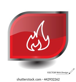 Fire flame sign icon. Fire symbol. Stop fire. Escape from fire. Vector