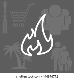 Fire flame sign icon. Fire symbol. Stop fire. Escape from fire. Vector