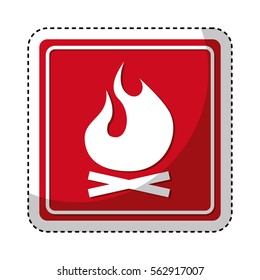 fire flame sign isolated icon vector illustration design