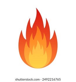 Fire Flame Sign Symbol. Vector Illustration Isolated on White Background. 