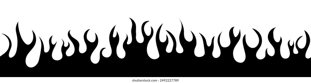 Fire Flame Silhouette Background. Vector Illustration. 