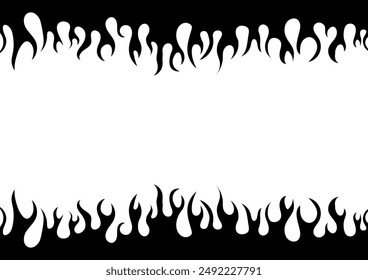 Fire Flame Silhouette Background. Vector Illustration. 