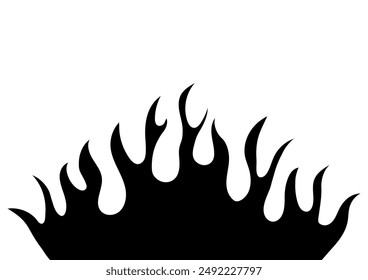 Fire Flame Silhouette Background. Vector Illustration. 