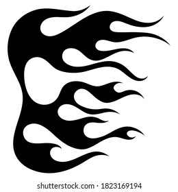 Fire flame silhouette. Black icon isolated on white background. Fire flame simple icon. 