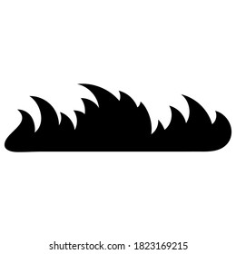 Fire flame silhouette. Black icon isolated on white background. Fire flame simple icon. 