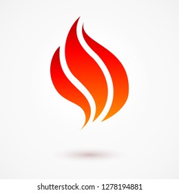 Fire Flame Silhouette. Simple Fire Icon in Flat Style