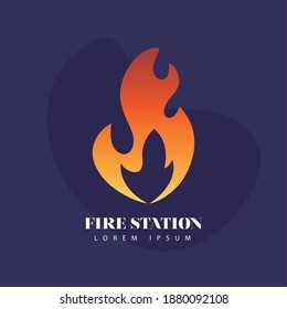 icono de estilo de silueta de llama de fuego en el diseño de ilustración de vector de fondo rojo