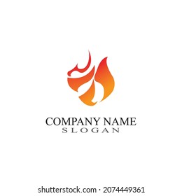 Icono abstracto de Fire Flame Simple, símbolo, plantilla de diseño de logotipo