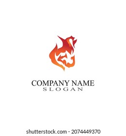 Fire Flame Simple abstract icon, symbol, logo design template