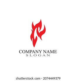 Fire Flame Simple abstract icon, symbol, logo design template