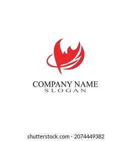 Fire Flame Simple abstract icon, symbol, logo design template