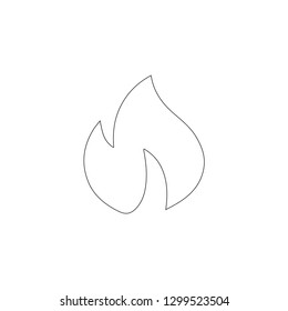 Fire flame. simple flat vector icon illustration. outline line symbol - editable stroke