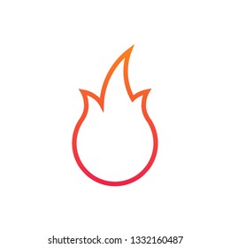 Fire or flame simple Logo. Vector illustration isolated on white background.