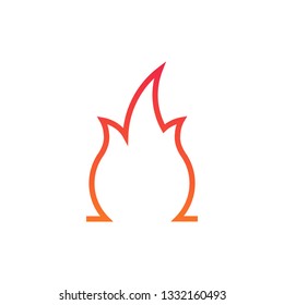 Fire or flame simple Logo. Vector illustration isolated on white background.