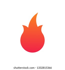 Fire or flame simple Logo. Vector illustration isolated on white background.