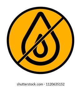 fire flame. simple silhouette. not allowed, black object in warning sign with orange background color