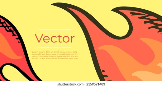 Ilustración vectorial de boceto de llama de fuego. Incendios forestales, calor verano seco temporada de advertencia de fondo dibujado a mano. Burlando banner de medios bbq